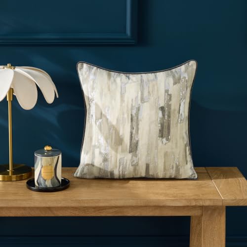 Clarke & Clarke Blocks Feather Filled Cushion (Silver - 43x43cm)