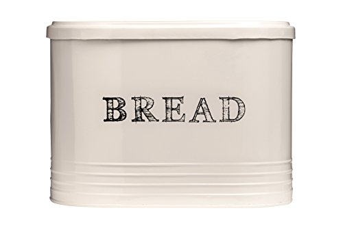 Premier Housewares 507631 Cream Bread Bin and Biscuit Tin - Sealed Storage Basket 25 x 33 x 20 cm, Beige