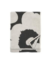 Marimekko Unikko Terry Cotton Hand Towel (Charcoal) – Floral Patterned Hand Towels – 28 in x 20 in