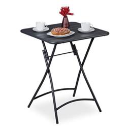Relaxdays foldable outdoor table, garden patio, square-shaped, 59 x 59 x 74 cm (LxWxH), weatherproof, steel, anthracite