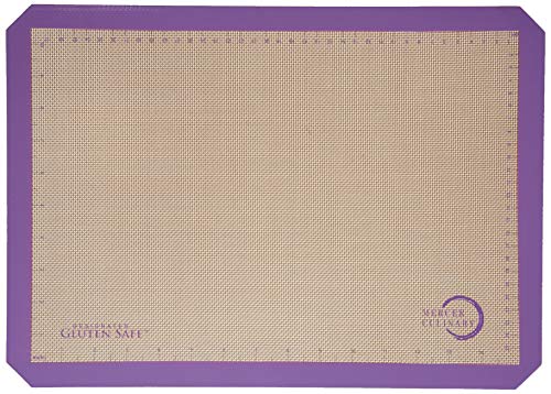 Mercer Culinary Half Size Silicone Bake Mat with Purple Border