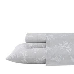 Stone Cottage - Twin Sheets, Cotton Percale Bedding Set, Crisp & Cool Home Decor (Foliage, Twin)