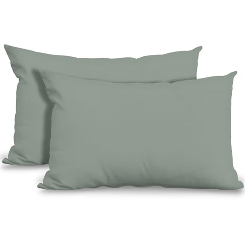 GC GAVENO CAVAILIA Super Soft Pillow Cases 2 Pack - Anti Allergic & Breathable Polycotton Pillow Covers with Envelop Closure - Washable Standard Pillowcases (50x75cm) - Duck Egg