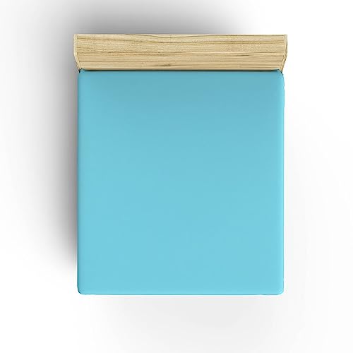 Fitted Sheet Adjustable 160x200 Turquoise