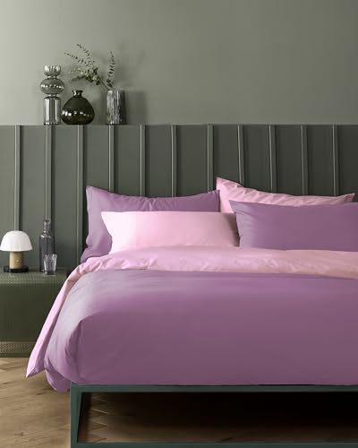 Bassetti Double Duvet Cover Set, Pop Color Double, 100% Cotton, Wisteria, 200 x 200 cm