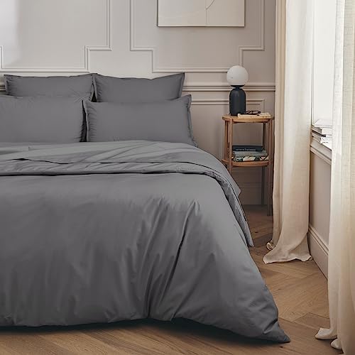 Essix First Cotton Percale Duvet Cover, Basalt, 140 x 200 cm
