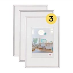walther Design Picture Frame Silver 20 x 30 cm 3-Pack, New Lifestyle Plastic Frame KV030S3