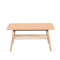 ASPECT Nikko Scandinavian Style Coffee Table With Shelf (Natural Bamboo)