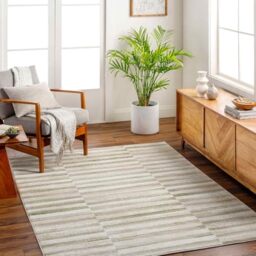 Livabliss Perla Lipnik Geometric Rug - Scandi Area Rugs Living Room 120x170 cm, Dining, Kitchen - Neutral, Abstract Patterned Rugs, Boho Style, Easy Care Pile - Large Rug, Ivory, Tan, Olive, Taupe