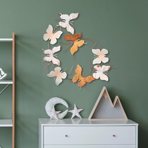 Hand-painted decorative metal wall accessory, 80 x 80 x 4 cm, 100% metal, unique colour variations, perfect for home decor and art lovers