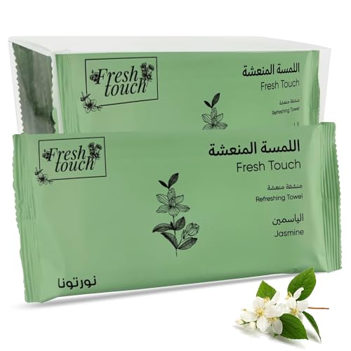 G4GADGET Luxury Disposable Refreshing Towel Wipes 6 Pack - Jasmine Scent - 25cm x 25cm Towels for Hands & Face - Hot & Cold Use - Ideal for Travel, Restaurants, Hotels, Camping, Festivals & Takeaways