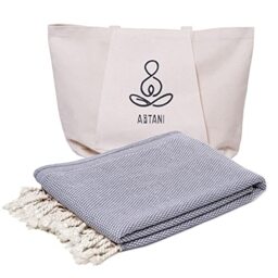 ATANI Turkish Beach Towel (69x35 Inches), Oversized 100% Cotton Bath Towels Lightweight Quick-Dry Beach Blanket for Travel, Picnic, Camping, Yoga and Pool (Grey)