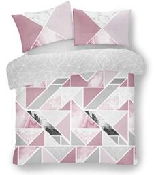 Gaveno Cavailia Mila Triangles Marble Stripes Blush Pink King Duvet Cover, 11359159