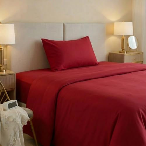 Jenny Ses??l Bed Linen Set, Cotton, Made in Italy, Red - Durable