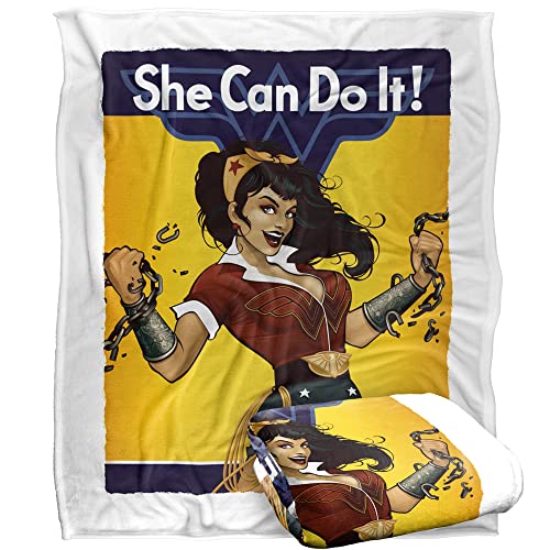 WONDER WOMAN Wonder Bombshell Silky Touch Super Soft Throw Blanket 152 x 127 cm