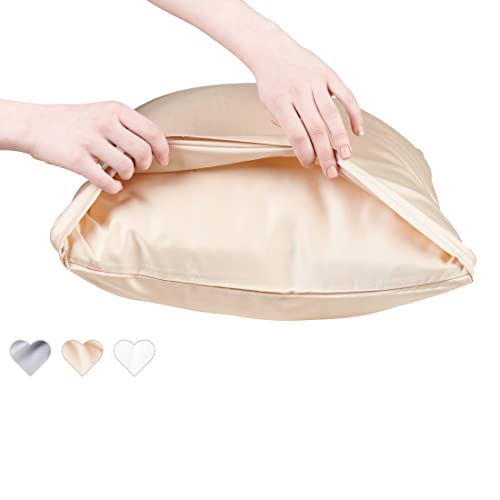 Anti-Acne Copper Pillowcase - Cooling Viscose Pillow Case 1pc, Dermatologist-Tested Vegan Silk Pillowcase King Size 20x36, Copper-Infused Silky Satin Pillow Cases for Hair and Skin