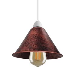 LEDSone Metal Lamp Shades,18cm Light Shade Modern Rustic Red Lampshades for Ceiling Lights Table Lamps and Floor Lamps, Easy Fit Rustic Pendant Light Shades Ceiling for Living Room, Bedroom