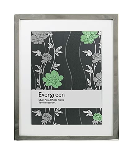 "Evergreen Premium Silver Plated Photo Frame, Modern Style, Free Standing or Wall Hung. Landscape Or Portrait 4""x6"" [10x15cm]"