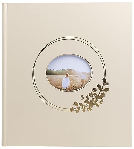 EXACOMPTA - Ref 16733E - Ringflower Latte Photo Album - 300 Photos - 60 White Pages - Format 29 x 32 cm - Cover with PU Effect Paper and Personalisation Window