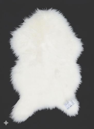 Kampala Hill Luxury Faux Rabbit Fur Rug With Suede Backing Area Rug Plush Soft Accent Rug White 60x90cm
