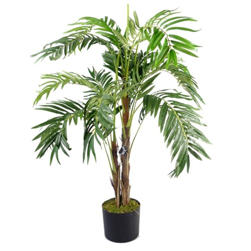 Leaf Tropical Artificial Dracaena Palm Plant, Green Natural, 120cm
