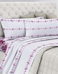 GEMITEX Cotton Bed Set, 100% Breathable Cotton Free of Harmful Substances, Certified Quality Standard 100 by OEKO-TEX Confidence in Textile, Double Bed, G20/Fuchsia, Designed in Italy