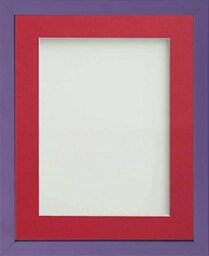 Frame Company Jellybean Range Purple Wooden A3 Picture Photo Frame with Red Mount for Image A4 * Choice of Colours & Sizes* Fitted with Perspex