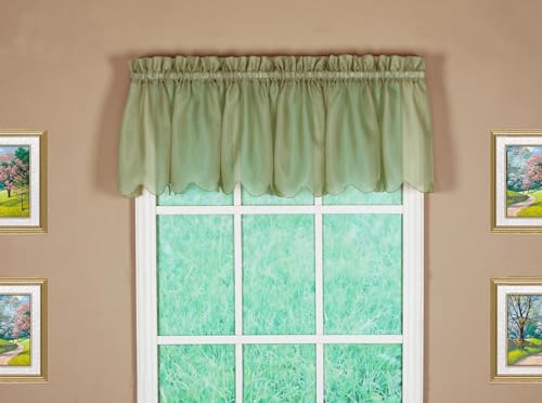 "Today's Curtain Emelia Original Voile Valance 14"", Dusty Leaf, 60"" W x 14"" L"