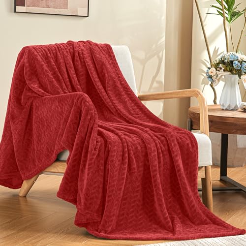 inhand Fleece Twin Blanket for Bed Ruby red Throw Blanket for Couch Super Soft Cozy Warm Blankets and Throws Lightweight Fuzzy Large Blanket for Sofa Bed Office,50x60 inches