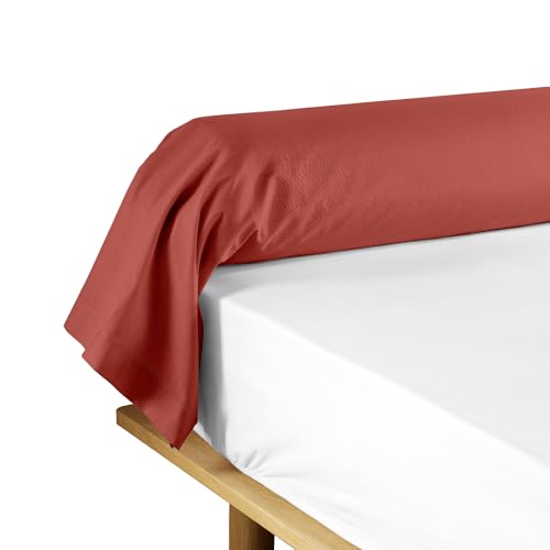 Douceur d'Intérieur, Lina Terracotta Bolster Pillowcase (85 x 185 cm) 100% Cotton