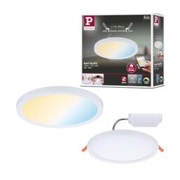 Paulmann 93043 Areo VariFit LED Panel recessed luminaire IP44 Zigbee Tunable White 175mm Round incl. 1x13W dimmable White Ceiling lamp Plastic 3000K