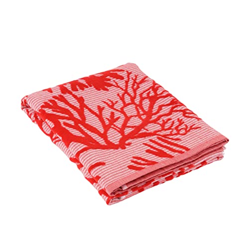 Baroni Home Beach Towel with Fringes 100% Cotton, Super Absorbent Sea Towel, Quick Dry Beach Towel, 90 x 160 cm, Jacquard Red