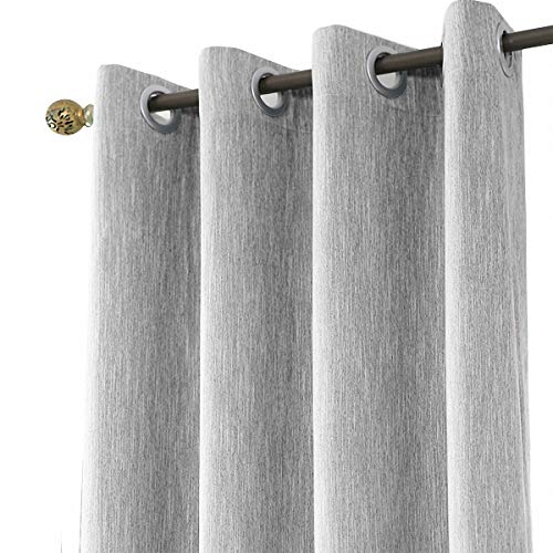 Melodieux 1 Panel Semi Blackout Curtain, Solid Casual Cotton Blend Draps, Soundproof Privacy Protection, Noise Cancelling Grey Draps for Study Room, Nursery Room, Bedroom (Grey, 46 x 54 Inch Drop)