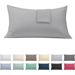 ECOMMERC3 - Extra Soft and Comfortable 90 Pillowcase - Silver Grey Pillow Case Made in Spain, Breathable, Easy to Wash
