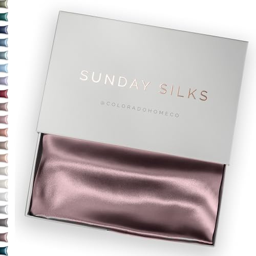 SUNDAYSILKS??? 100% Mulberry Silk Pillowcase, Silk Pillow Cases for Hair & Skin, Superior to Satin Pillowcase, with Zipper, Standard, Queen, King Sizes, Anti-Wrinkle, Cooling, Non-Slip Silk Pillowcases