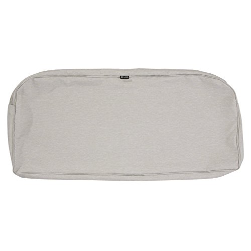 Classic Accessories Montlake Water-Resistant 41 x 18 x 3 Inch Outdoor Bench/Settee Cushion Slip Cover, Patio Furniture Swing Cushion Cover, Heather Grey, Patio Furniture Cushion Covers