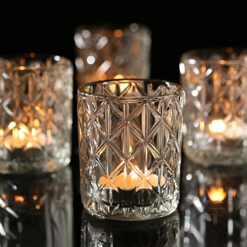 72pcs Votive Candle Holders- Glass Votives Candle Holder for Table Centerpieces, Tea Lights Candle Holder for Wedding Party Holiday Decor (72, Clear)