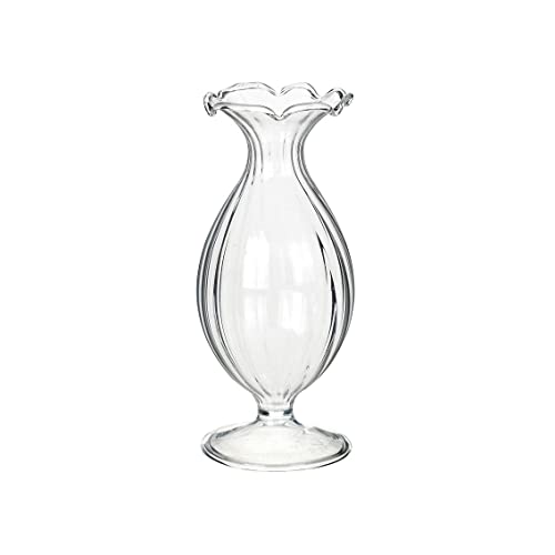 Talking Tables Clear Glass Bud Vase – Decorative Glass Bud Vase for Flowers, Tapered Neck Single Stem Table or Wedding Centrepieces, Home Décor, 12cm Small Size, Clearsml