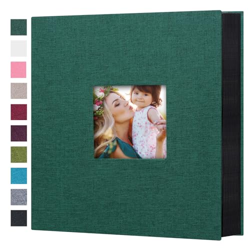 Mublalbum Photo Album 4x6 1000 Photos Linen Cover Large Picture Book Holds Horizontal and Vertical Pockets for Wedding Family Anniversary and Baby (Dark Green)