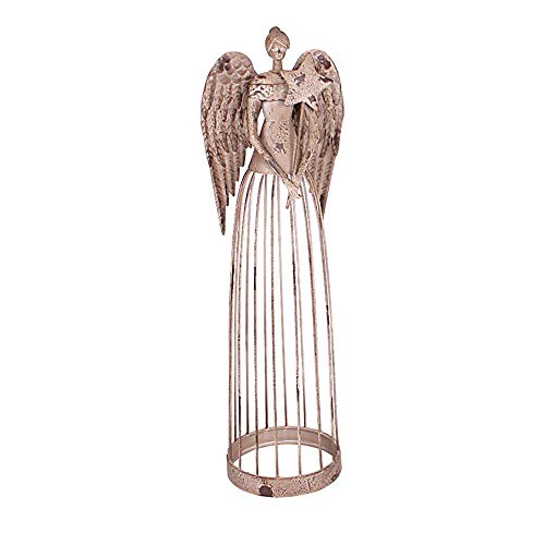 Morning View Metal Angel Statue Decor for Garden Yard Art Outdoor Standing Large Angel Decorations with Star Antique Patio Patio Lawn Holiday Christmas 26 Inches Tall