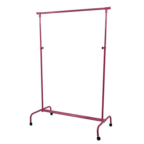 Home Vida Single Garment Rack Adjustable Clothes Rail, Pink