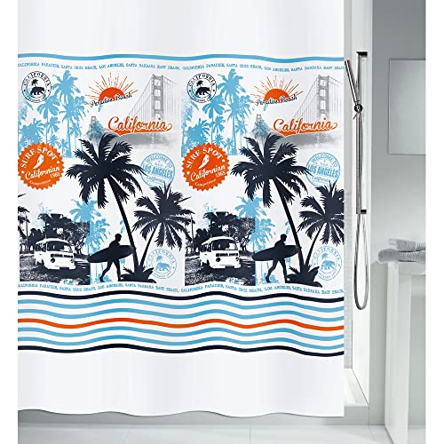MSV Curtain Cali Surf 180 cm, Multi-Coloured, 180 x 200 cm