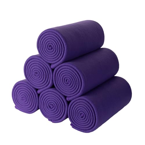 CAI TENG Fleece Throw Blanket Pack of 6 Blankets Bulk for Couch Bed 50x60 Kids Blanket Polar Fleece Fabric Soft Cozy Travel Blankets Lightweight Small Throws Baby Wedding Gifts Yard Purple