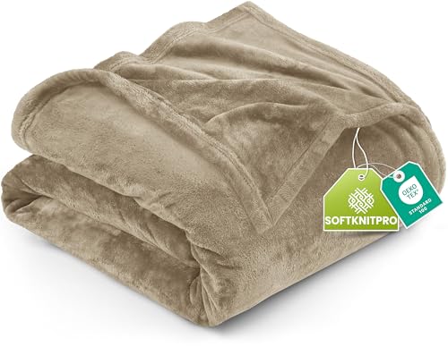 Utopia Bedding King Fleece Blanket 259x228cm 300GSM – Extra Large Soft Fluffy Versatile Luxury Decorative Throws For Sofa, Bed & Settees – Warm Breathable Cosy Gift For Men & Women, Camel