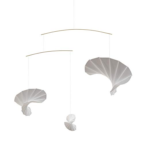 Flensted Mobiles Wave 3 Mobile, Steel, White, 60 x 60 cm