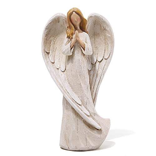 Hodao Resin Praying Angel Sculpture Figurine for Gifts, Home Decoration, Commemorating - Exquisitely Carved and Hand-Painted Characters Statue
