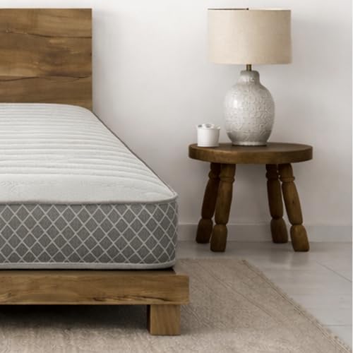 Starlight Beds Nebraska Sprung Single Mattress with Memory Foam Layer. 19cm Deep Soft Comfort Hybrid Mattress - 90 x 190cm (3ft x 6ft3), Grey
