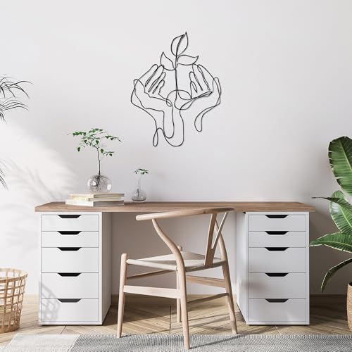 Stylish Black Decorative Metal Wall Accessory, 53 x 68 cm, 100% Metal, 1.5 cm Thickness, Perfect for Modern Home Decor & Office Spaces