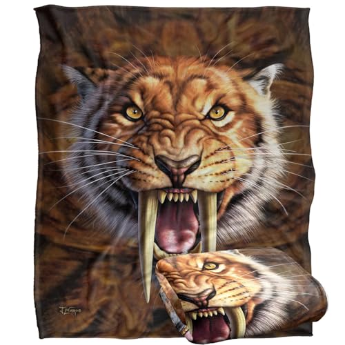 Jq Licensing - Jlo Saber-Toothed Tiger Silky Touch Super Soft Throw Blanket 152 X 127 Cm