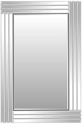 Trevina Rectangle Silver Glass Framed Bevelled Wall Mirror (48x32)